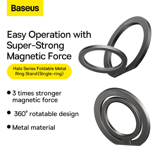Baseus Halo Foldable Metal Ring Stand for Smartphones and Tablets