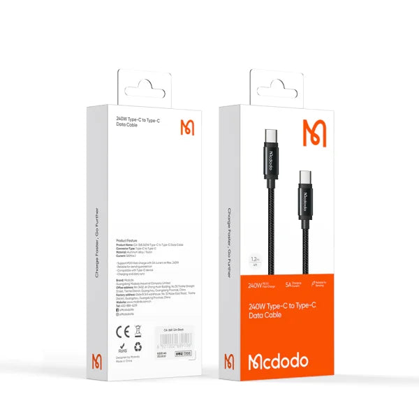 Mcdodo CA-3680 240W USB‑C to USB‑C Charging Data Cable 1.2m