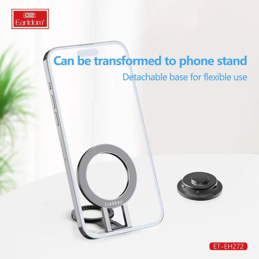 Earldom Magnetic Foldable Metal Ring Phone Stand 2-in-1