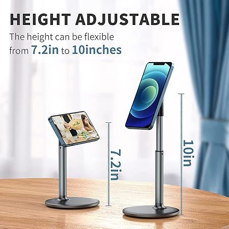 LZEL MagFusion Shield Magnetic Desktop Phone Stand Adjustable Black