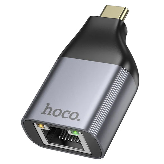 Hoco UA35 Metal Grey USB‑C to RJ45 Ethernet Adapter 100Mbps