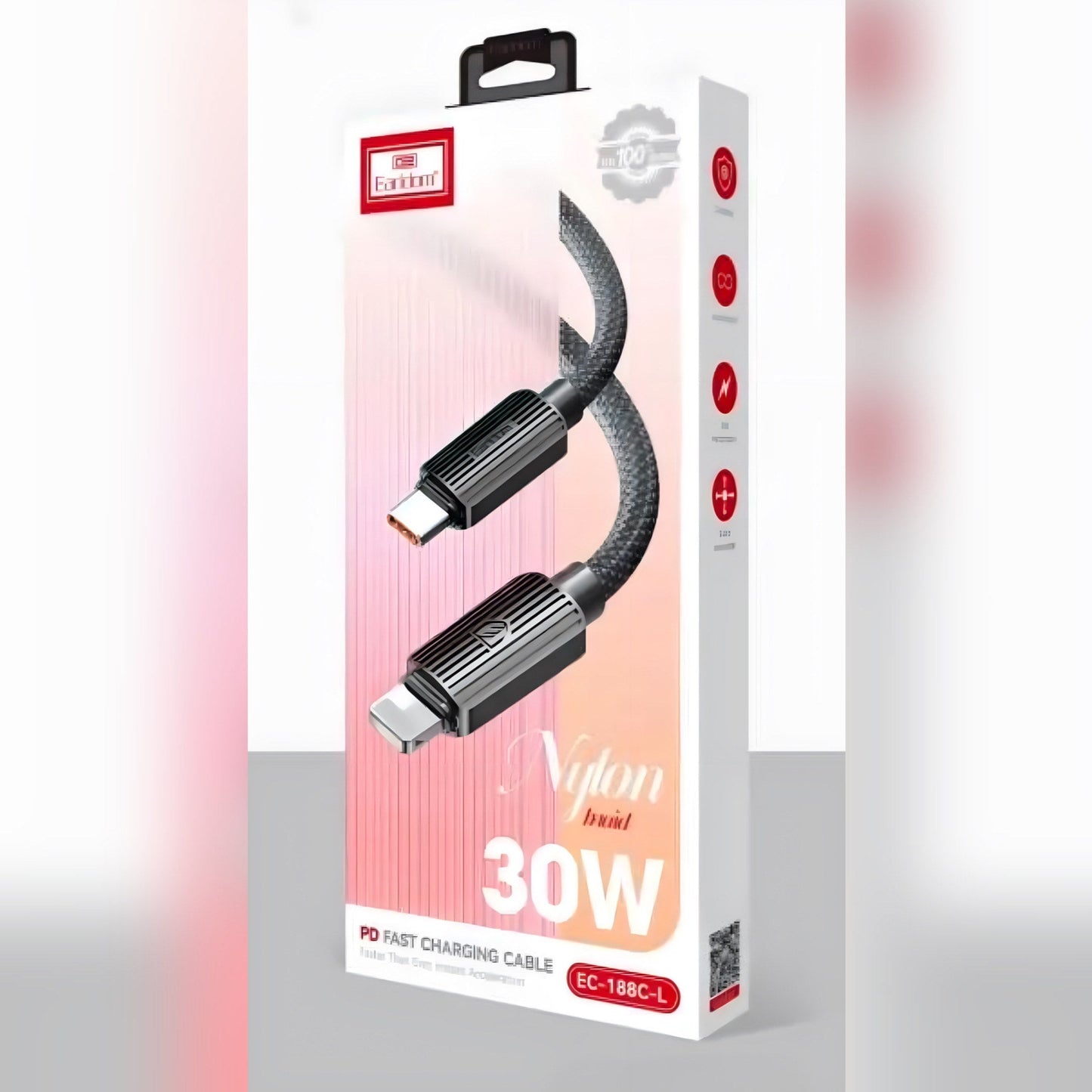 Earldom 30W Type‑C to Lightning Fast Charging Cable