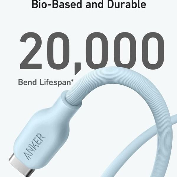 Anker 544 USB-C to USB-C Cable 140W Bio-Based 6ft Blue