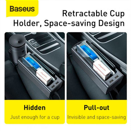 Baseus Deluxe Metal Armrest Console Organizer with Dual USB