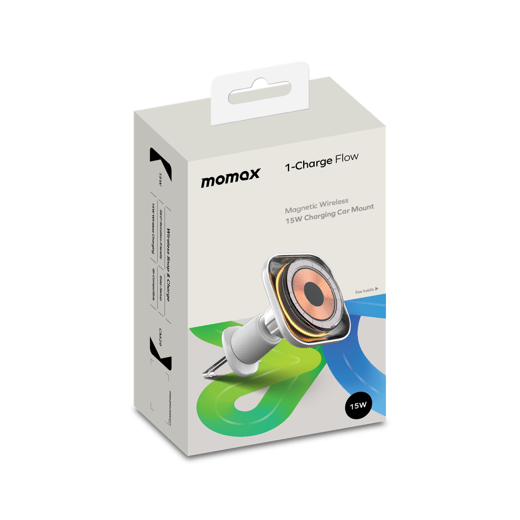 Momax 1-Charge Flow Magnetic Wireless Car Charger Mount 15W