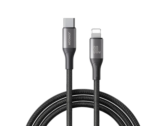 30W Fast Charging Type‑C to Lightning Cable 2m Black