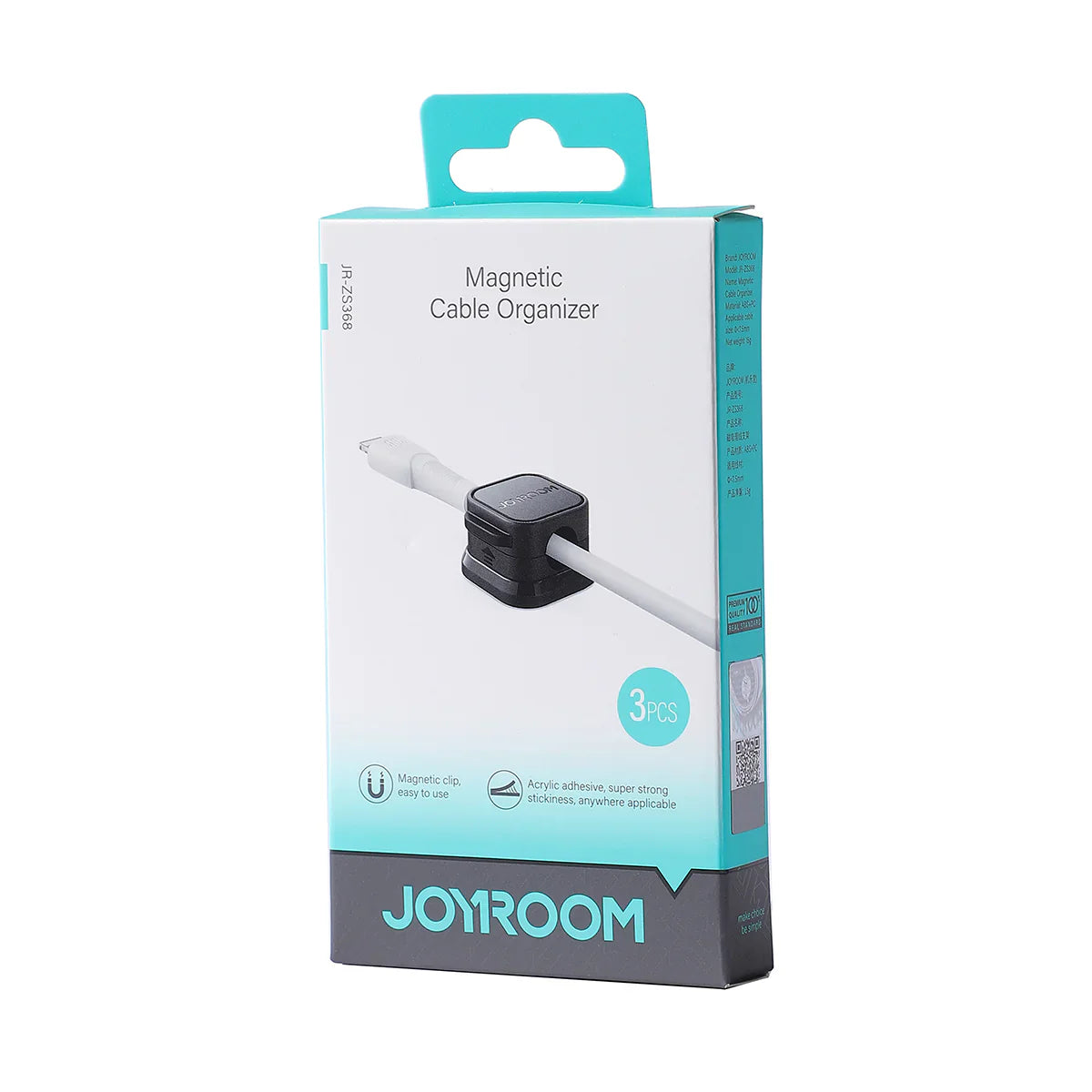 Joyroom Magnetic Cable Organizer 3-Piece Set with Strong Adhesive