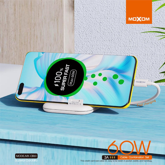 Moxom MX-CB161 High‑Durability 3A 60W PD Cable Set