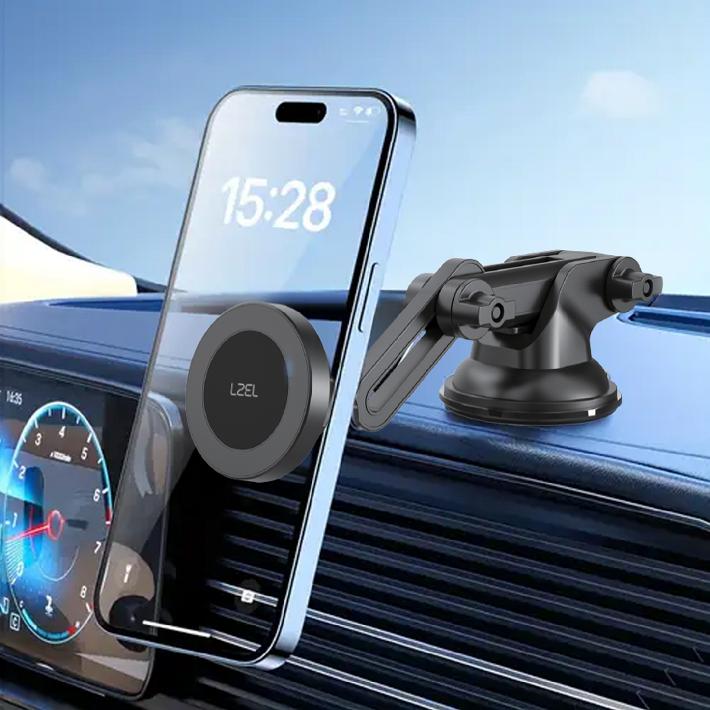 LZEL MagDrive Flex MagSafe Car Phone Holder Black