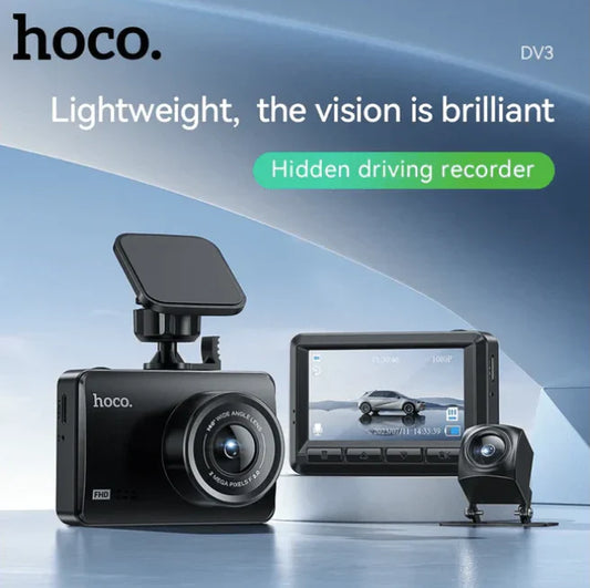 Hoco DV3 Dual Channel Dashcam with Built‑in Display Night Vision