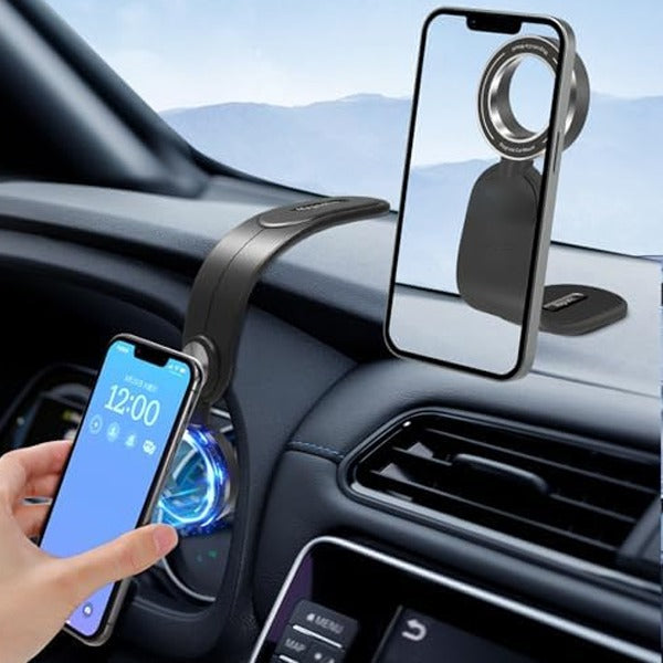 Asli Global Magnetic Ring Car Holder with Rotating Suction