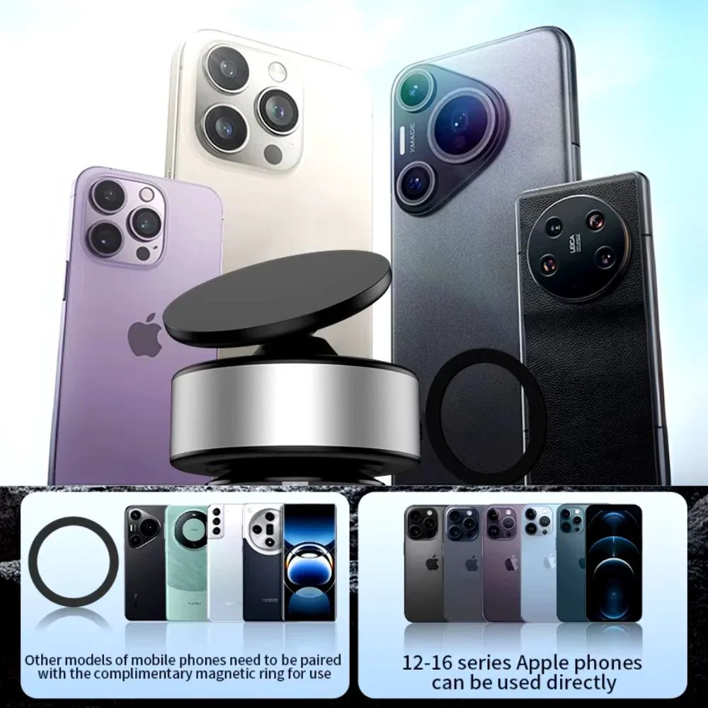 Silver 360° Rotating Magnetic Vacuum Car Phone Holder