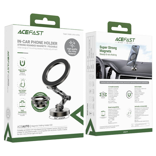 Acefast D20 Magnetic Car Mount Holder – Strong 360° Rotation