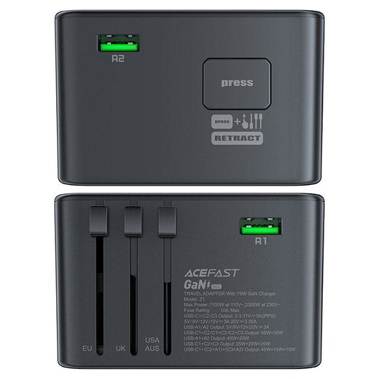 Acefast Z1 GaN 2300W Multi-Port 5‑Port Charging Adapter