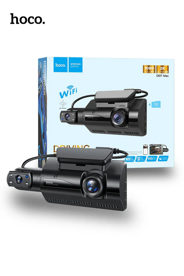 Hoco DI07 Max Dual Camera WiFi Dash Cam – HD Dual‑Lens Recorder