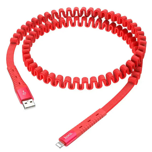 Hoco U78 Cotton Treasure Red Elastic USB‑to‑Lightning Data Cable