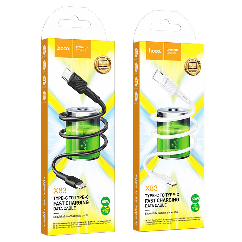 Hoco X83 Victory 60W Type‑C Fast Charging Cable 1m