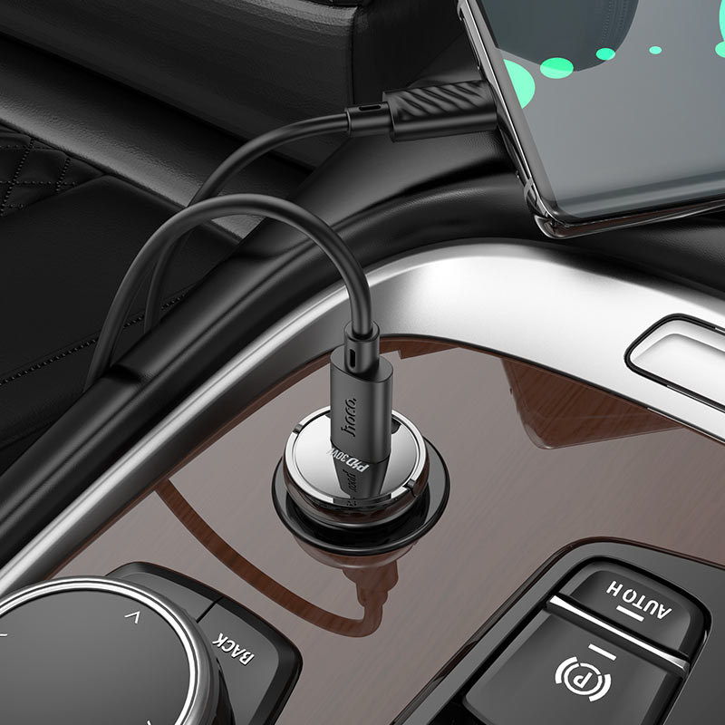 Hoco Z53 Sight 30W PD Single-Port Car Charger Black