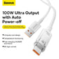 Baseus Flash USB‑C Quick Charge Cable 6A 1m White High‑Power