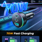 Joyroom 70W Triple-Port Car Charger Dual USB‑C PD Black