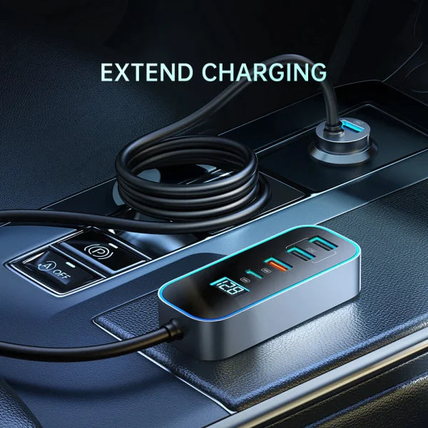 Mcdodo CC-1900 107W 4‑Port USB‑C Car Charger with Display