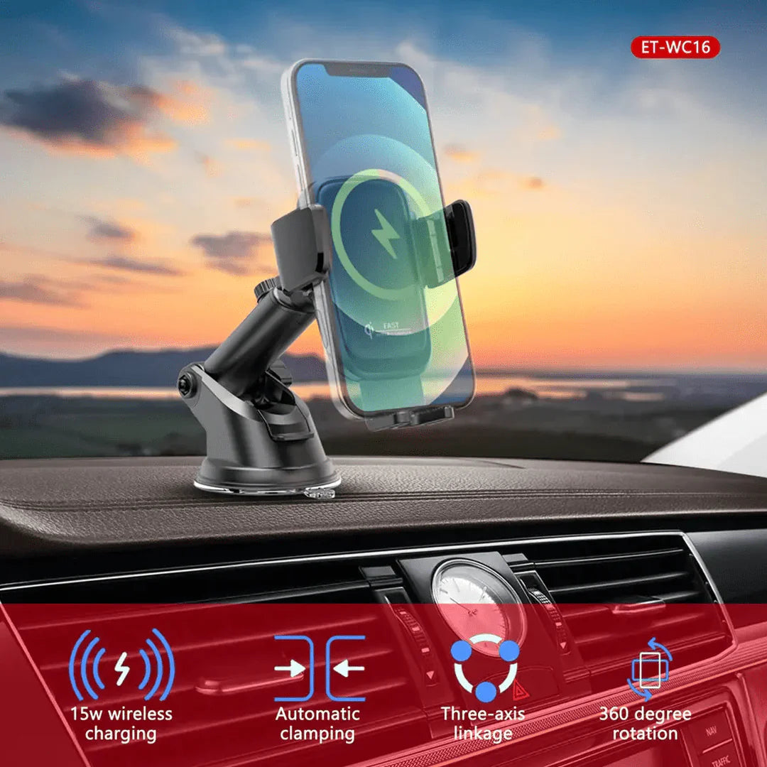 Earldom 15W Wireless Car Charger with Suction Cup Holder