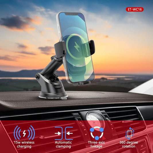 Earldom 15W Wireless Car Charger with Suction Cup Holder