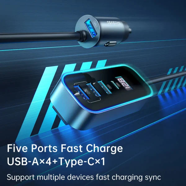 Mcdodo CC-1900 107W 4‑Port USB‑C Car Charger with Display