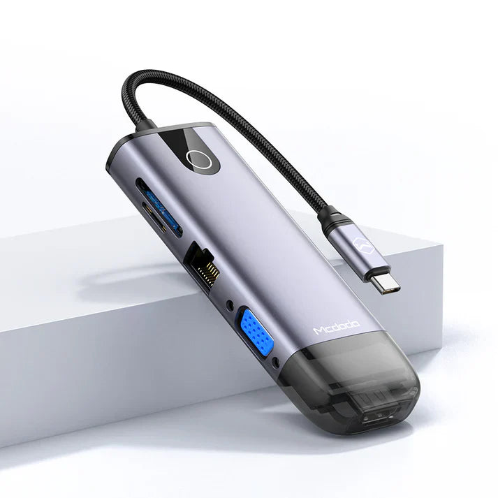 Mcdodo HU-7420 10-in-1 USB‑C Hub with 4K HDMI, VGA, LAN