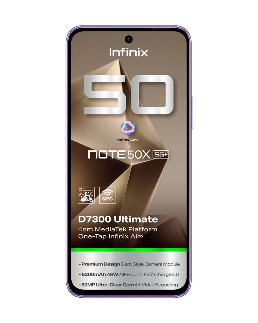 Infinix Note 50X 5G+ 256GB 8GB RAM Enchant Purple Smartphone