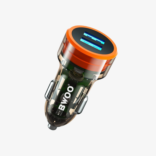 BWOO 12W Compact Dual USB Car Charger with Fast Charging