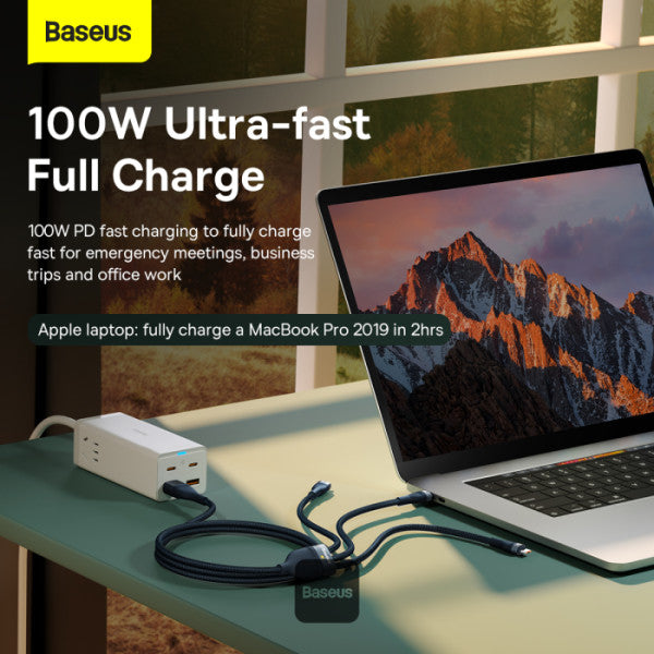 Baseus Flash Series II 100W 3-in-2 Fast Charging Cable 1.2m