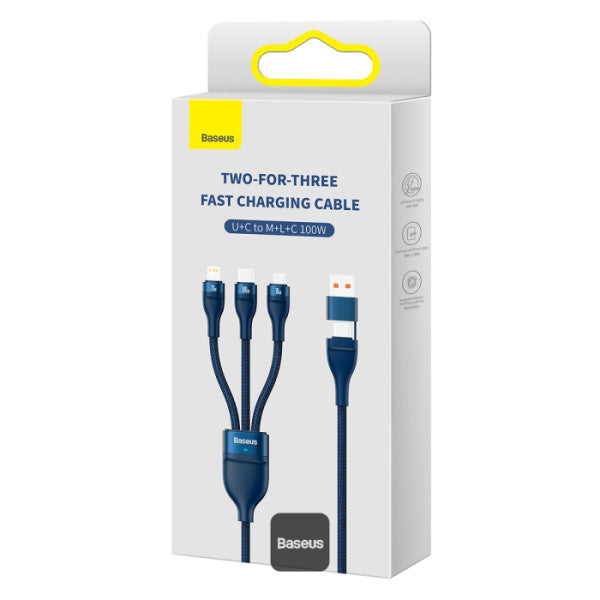 Baseus Flash Series II 100W 3-in-2 Fast Charging Cable 1.2m