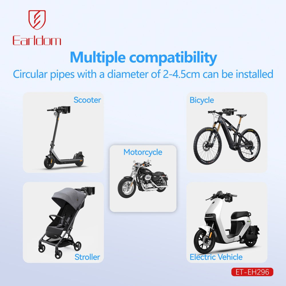 Earldom Universal Adjustable Cup Holder for Bike Motorcycle Scooter