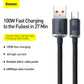 Baseus 100W Charging USB‑C to USB‑A Nylon Braided Cable 120cm