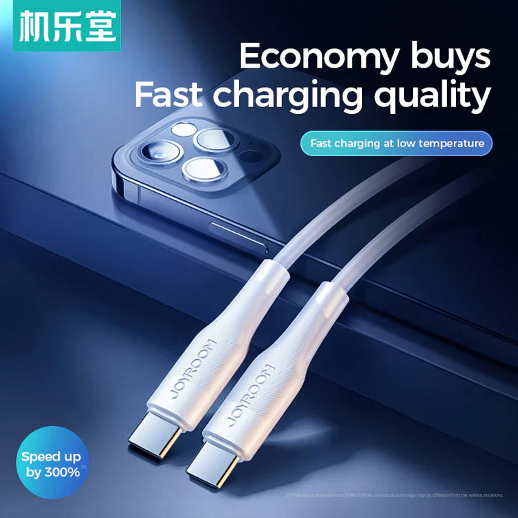 60W USB‑C to USB‑C Fast Charging Cable White