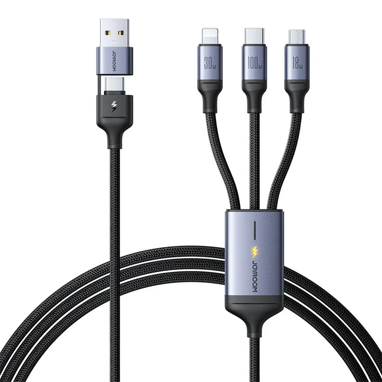 Joyroom 100W 6-in-1 Multi-Charging Cable 1.5m Black Fast Charge
