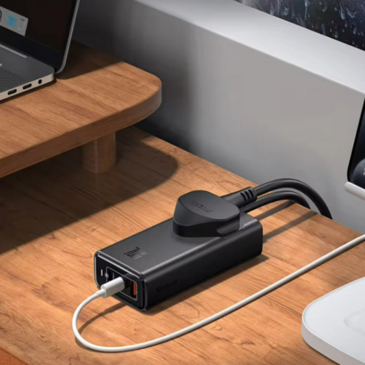 Mcdodo 4-In-1 70W GaN Surge Protection Power Strip – Compact Black
