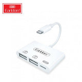 Earldom Dual USB Lightning OTG & Charging Adapter White