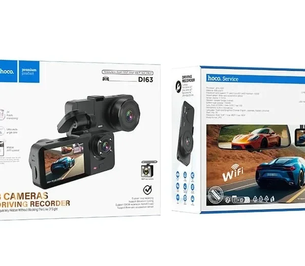 Hoco DI63 Universe 3-Screen WiFi Dash Cam with Full-View Recording