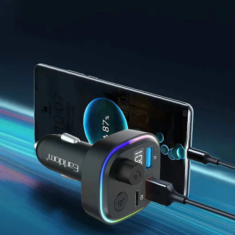Earldom FM Transmitter ET-M84 Bluetooth Car Charger with Fast Charging