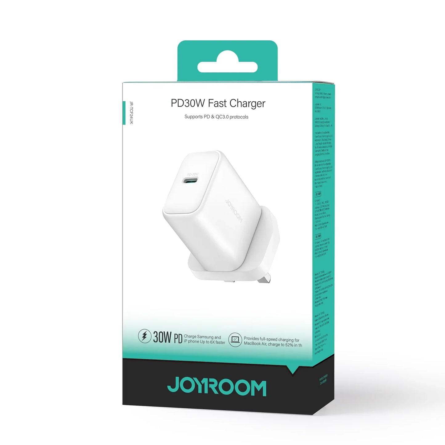 Joyroom 30W PD Compact Fast Charger White UK Plug