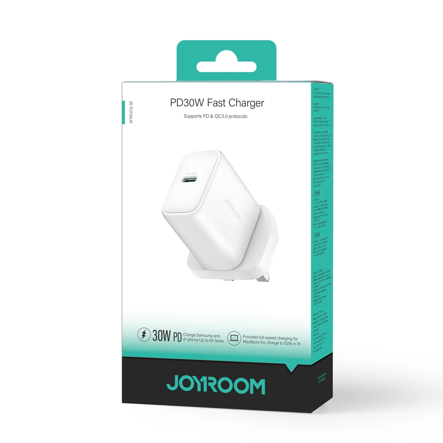 Joyroom 30W PD Compact Fast Charger White UK Plug
