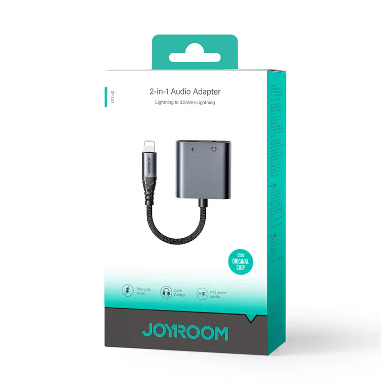 Joyroom Audio-Transfer 2-in-1 Lightning to 3.5mm Charging Adapter