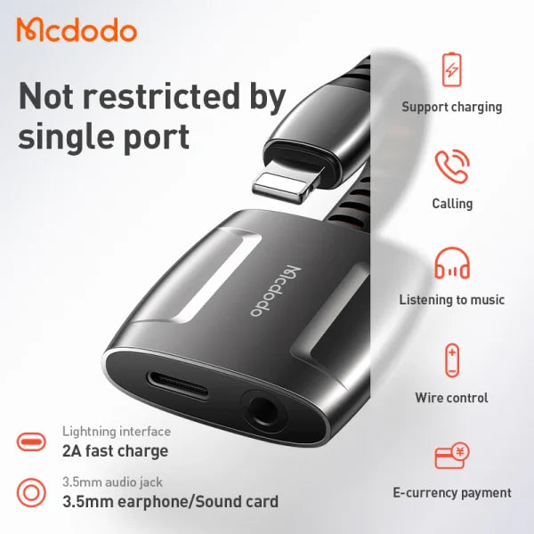 Mcdodo CA-6340 Lightning to Lightning & DC 3.5mm 0.1m Cable
