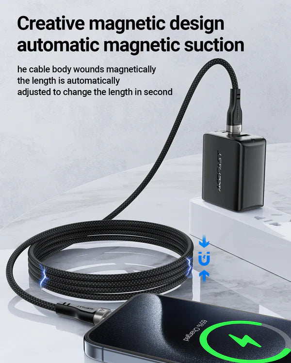ACEFAST Magnetic USB‑C to USB‑C Fast Charging Data Cable 1m