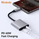 MCDODO Silver USB‑C to 3.5mm Audio Adapter with DAC