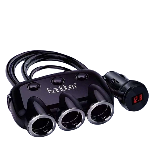 Earldom ES-CS1 Dual USB Car Socket Charger Splitter 3×12/24V