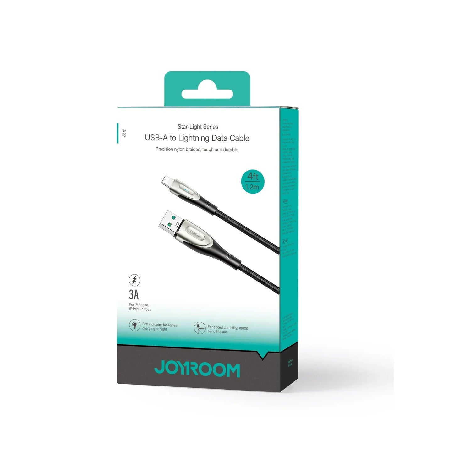 Joyroom 3A Fast Charging Braided Data Cable Lightning & Type‑C 1.2m