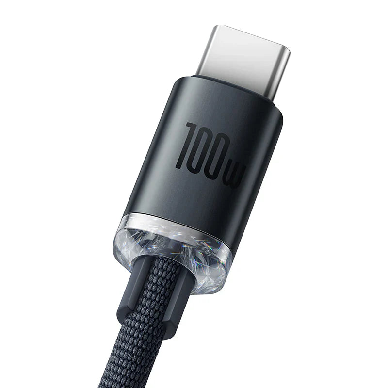 Baseus Crystal Shine 2m USB‑C Fast Charging Cable Black